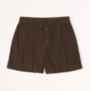 Abercrombie cozy rib lounge shorts dark brown